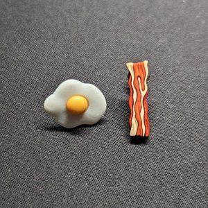 Bacon and egg earrings